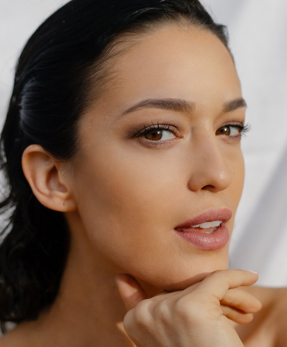 Westlake village brow lift model with brown hair