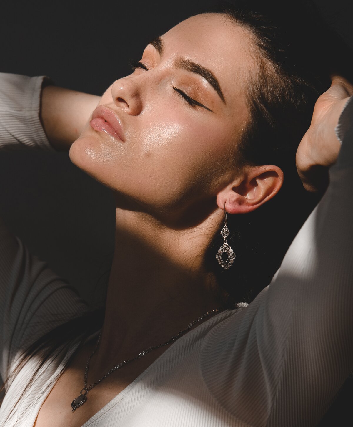 Westlake village ear sugery model with brown hair