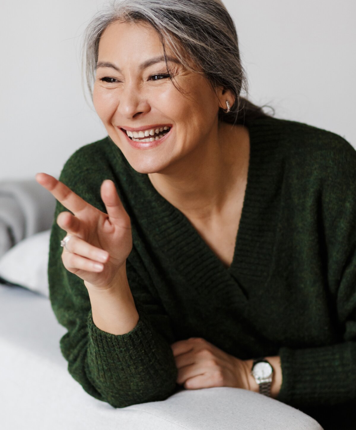 Westlake village ski tightening model with grey hair